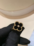 18K Celestial Vintage Alhambra Black Ring