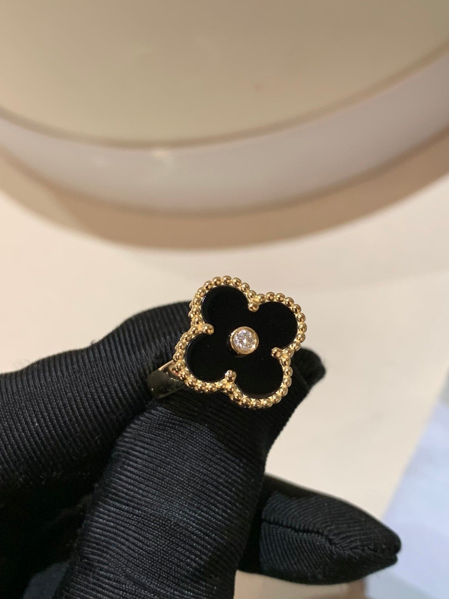 18K Celestial Vintage Alhambra Black Ring