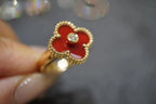 18K Celestial Vintage Alhambra Carnelian Ring