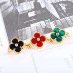 18K Celestial Vintage Alhambra Malachite Ring