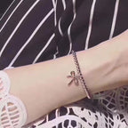 18K Celestial T Bow Charm Bead Bracelet