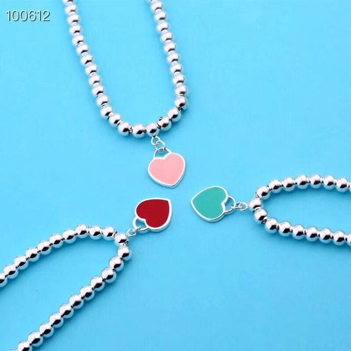 18K Celestial Return to T Pink Heart Tag Bead Bracelet
