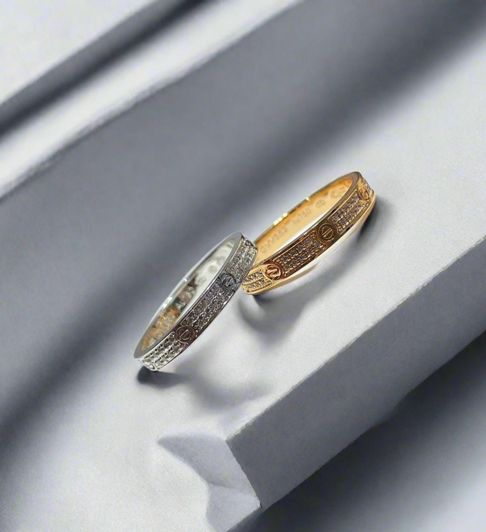 18K Celestial Love Diamond-Paved 3mm Ring