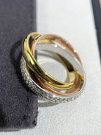 18K Celestial Trinity Pave Diamond Ring