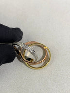 18K Celestial Trinity Pave Diamond Ring