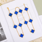 18K Celestial Vintage Alhambra Agate 10 Motifs Necklace