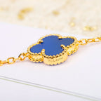 18K Celestial Vintage Alhambra Agate 10 Motifs Necklace