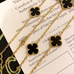 18K Celestial Vintage Alhambra Black 10 Motifs Clover Necklace