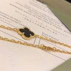18K Celestial Vintage Alhambra Black 10 Motifs Clover Necklace