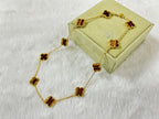 18K Celestial Vintage Alhambra Tiger Eye 10 Motifs Necklace