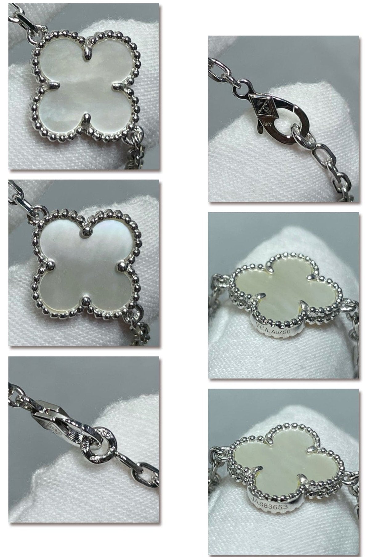 18K Celestial Vintage Alhambra Pearl 10 Motifs Necklace