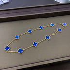 18K Celestial Vintage Alhambra Blue 10 Motifs Necklace