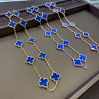 18K Celestial Vintage Alhambra Blue 10 Motifs Necklace
