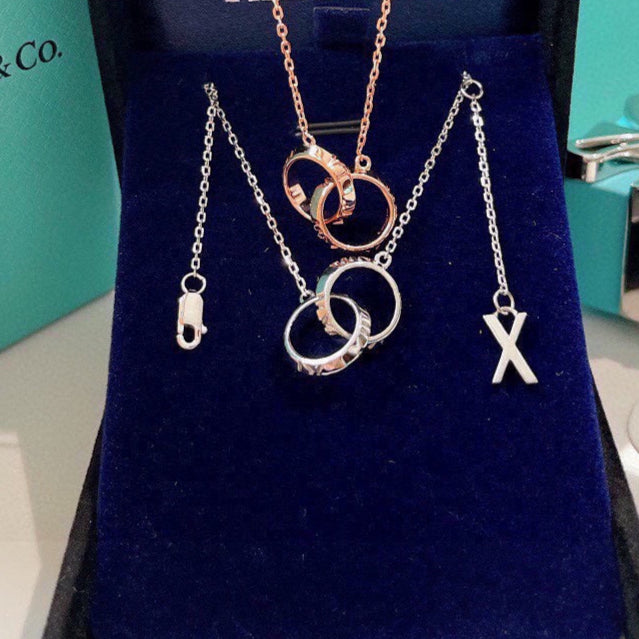 18K Celestial T Atlas X Closed Interlocking Pendant Necklace