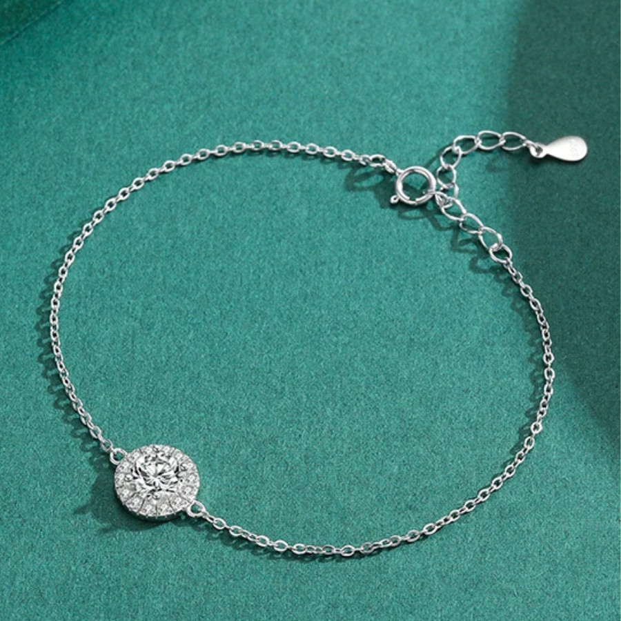 Elegant Clear CZ Charm Bracelet – 925 Sterling Silver Fine Jewelry