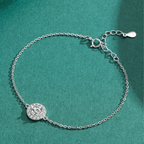 Elegant Clear CZ Charm Bracelet – 925 Sterling Silver Fine Jewelry