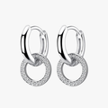 Sparkling CZ Hoop Earrings – 925 Sterling Silver Circle Earrings
