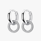 Sparkling CZ Hoop Earrings – 925 Sterling Silver Circle Earrings