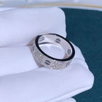 18K Celestial White Gold Love Diamonds Ceramic Ring