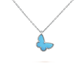 18K Sweet Alhambra Blue Butterfly Necklace