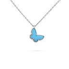 18K Sweet Alhambra Blue Butterfly Necklace
