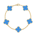 18K Vintage Alhambra Five Motifs Agate Bracelet