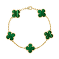18K Vintage Alhambra Five Motifs Malachite Bracelet