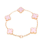 18K Vintage Alhambra Five Motifs Pink Opal Bracelet