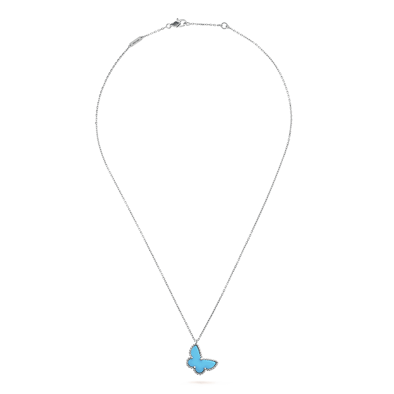 18K Celestial Sweet Alhambra Blue Butterfly Necklace