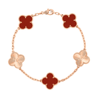 18K Vintage Alhambra Five Motifs Carnelian Bracelet