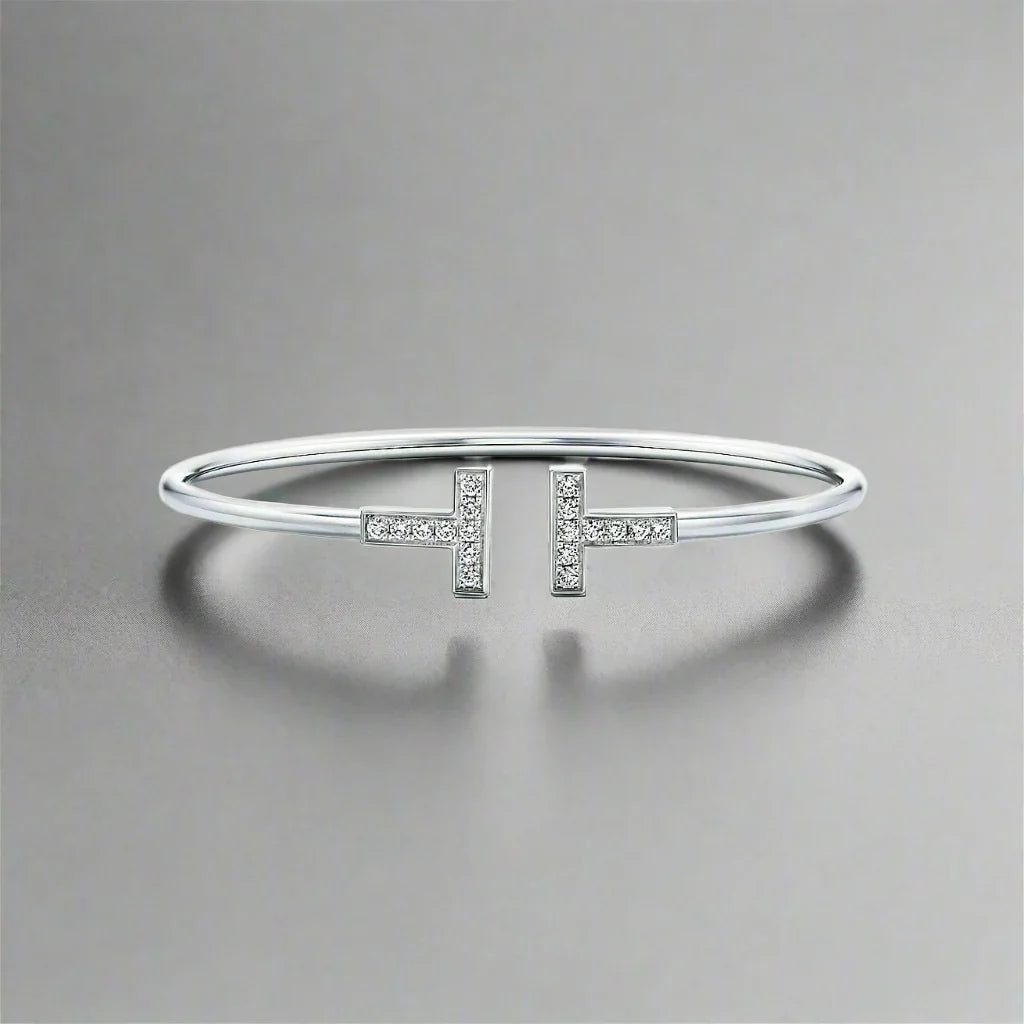 18K Celestial T Diamond Wire Bracelet