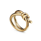 18K Celestial Yellow Gold Knot Double Row Ring