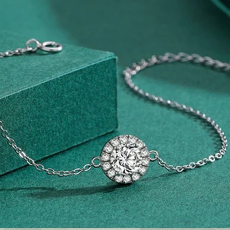 Elegant Clear CZ Charm Bracelet – 925 Sterling Silver Fine Jewelry