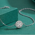 Elegant Clear CZ Charm Bracelet – 925 Sterling Silver Fine Jewelry