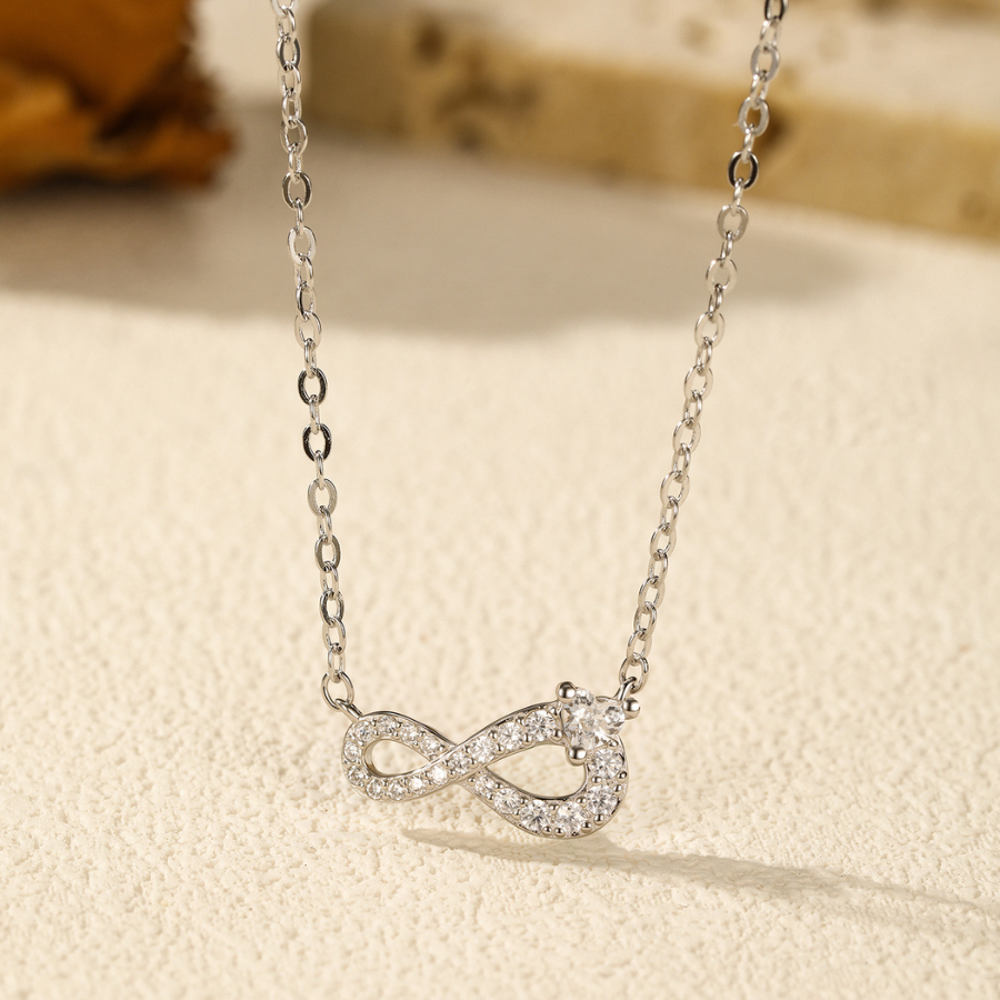 Eternal Love Mobius Heart CZ Necklace – Romantic 925 Sterling Silver Jewelry