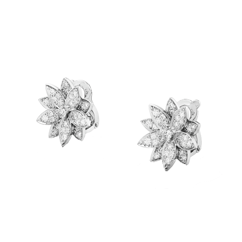 18K Celestial Lotus One Flowers Small Earrings