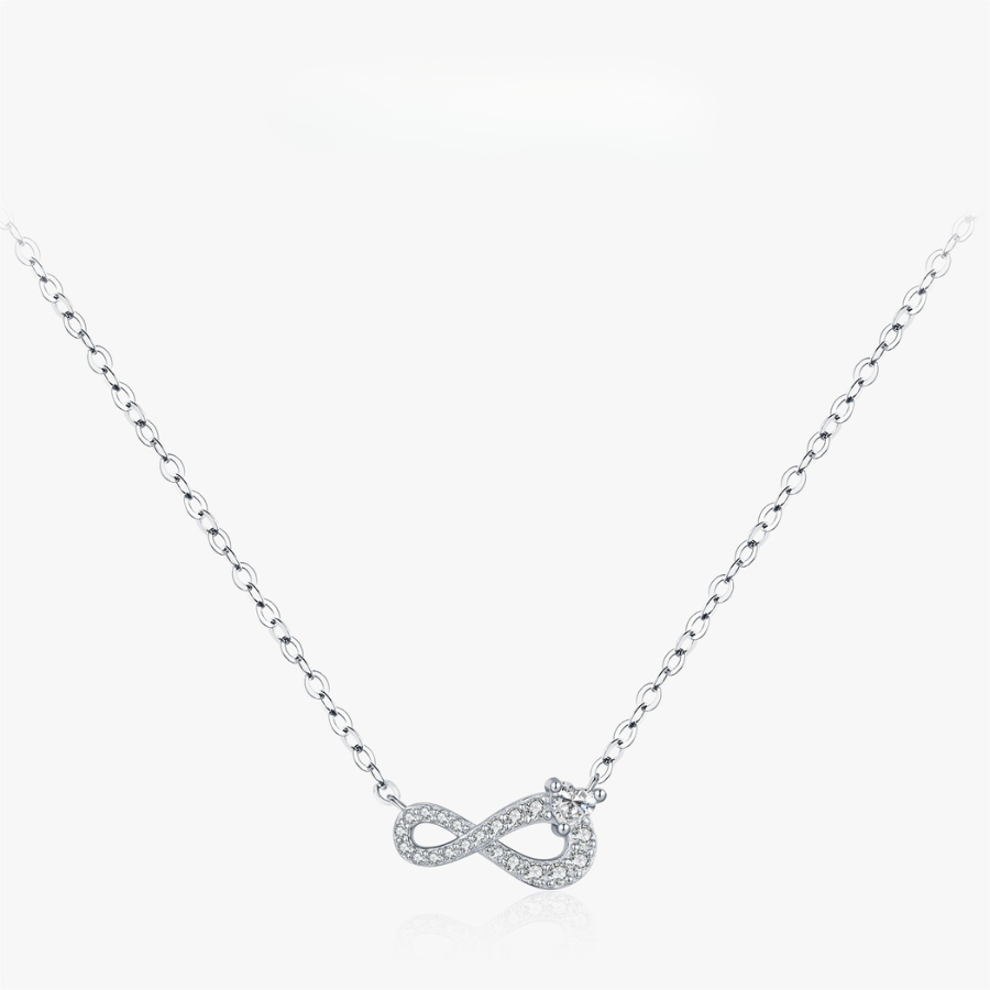 Eternal Love Mobius Heart CZ Necklace – Romantic 925 Sterling Silver Jewelry