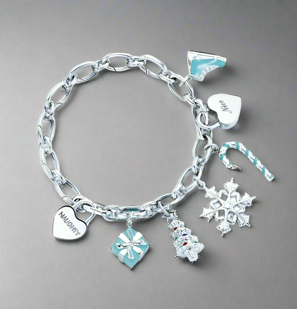 18K Celestial T Christmas Tag Bracelet
