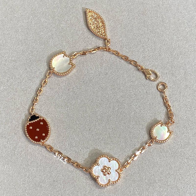 18K Celestial Lucky Spring Five Motifs Clover Bracelet
