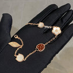 18K Celestial Lucky Spring Five Motifs Clover Bracelet
