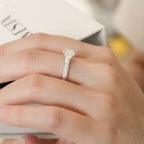 ELVORIA 6mm Moissanite Engagement Ring GRA ELVDA24 – 925 Sterling Silver