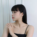 ELVORIA Round Moissanite Stud Earrings 6mm – Platinum Plated 925 Sterling Silver (GRA Certified)