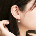 ELVORIA Sunflower Moissanite Earrings 5mm – Platinum Plated 925 Sterling Silver (GRA Certified)