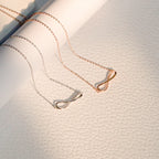 ELVORIA Infinity Love Necklace – 18K Rose Gold & Platinum Plated 925 Sterling Silver