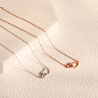 ELVORIA Soulmate Heart Necklace – 18K Rose Gold & Platinum Plated 925 Sterling Silver