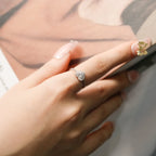 ELVORIA 4mm Moissanite Ring GRA ELVDA94 – Platinum Plated 925 Sterling Silver (Adjustable)