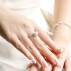 ELVORIA 6mm Moissanite Ten-Petal Flower Ring GRA ELVDA05 – Platinum Plated 925 Sterling Silver