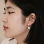 ELVORIA Pear Moissanite Stud Earrings 6mm – Platinum Plated 925 Sterling Silver (GRA Certified)