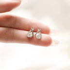 ELVORIA Morning Dew Moissanite Stud Earrings 5mm – Platinum Plated 925 Sterling Silver (GRA Certified)