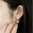 ELVORIA Pear Moissanite Stud Earrings 6mm – Platinum Plated 925 Sterling Silver (GRA Certified)